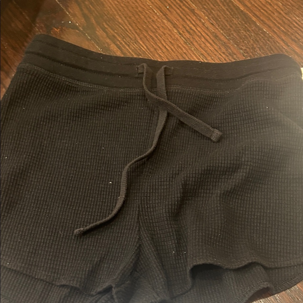 Aritzia Black Ribbed Athletic Shorts